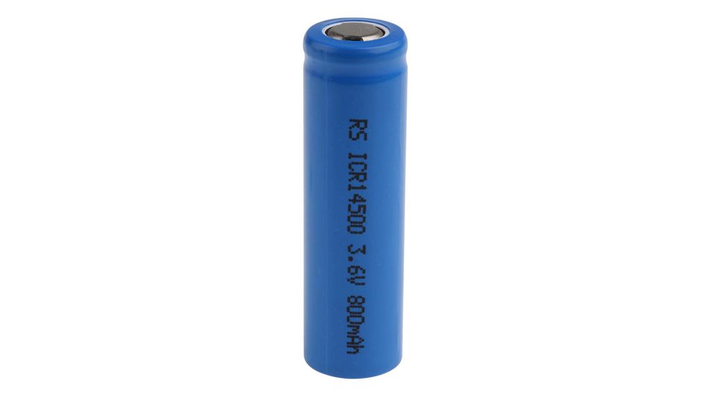 Rechargeable Battery, Li-Ion, 14500, 3.6V, 820mAh, Standard